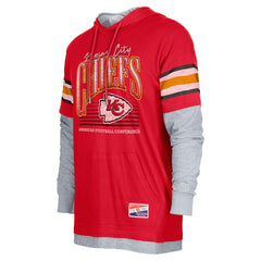 Kansas City Chiefs New Era Twofer Long Sleeve Hooded T-Shirt - Red on sale