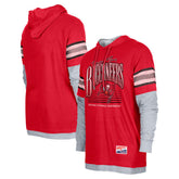 Tampa Bay Buccaneers New Era Twofer Long Sleeve Hooded T-Shirt - Red discount