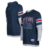 Tennessee Titans New Era Twofer Long Sleeve Hooded T-Shirt - Navy discount