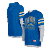 Los Angeles Chargers New Era Twofer Long Sleeve Hooded T-Shirt - Royal sale