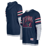 Houston Texans New Era Twofer Long Sleeve Hooded T-Shirt - Navy cheap
