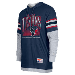 Houston Texans New Era Twofer Long Sleeve Hooded T-Shirt - Navy cheap