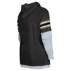 New Orleans Saints New Era Twofer Long Sleeve Hooded T-Shirt - Black outlet