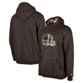 Cleveland Browns New Era 3rd Down Plaid Pullover Hoodie - Brown cheap