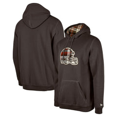 Cleveland Browns New Era 3rd Down Plaid Pullover Hoodie - Brown cheap