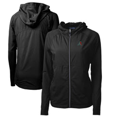 Arizona Diamondbacks Cutter & Buck Women's Adapt Eco Knit Hybrid Recycled Full-Zip Hoodie - Black