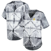 Los Angeles Lakers G-III 4Her by Carl Banks Women's Tournament Raglan Oversized Tie-Dye V-Neck T-Shirt - Black outlet