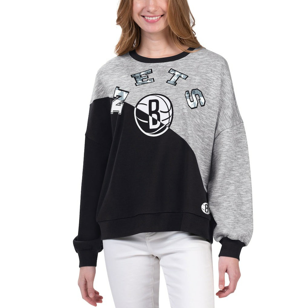 Brooklyn Nets G-III 4Her by Carl Banks Women's Benches Split Pullover Sweatshirt - Black online