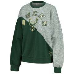 Milwaukee Bucks G-III 4Her by Carl Banks Women's Benches Split Pullover Sweatshirt - Hunter Green shop