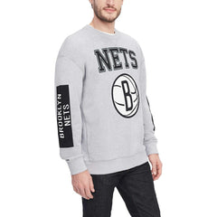 Brooklyn Nets Tommy Jeans Hayes Crew Neck Pullover Sweatshirt - Heather Gray cheap