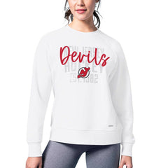 New Jersey Devils MSX by Michael Strahan Women's Millie Raglan Pullover Sweatshirt White