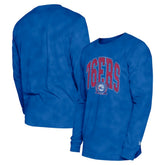 Philadelphia 76ers Unisex Oversized Essentials Enzyme Wash Long Sleeve T-Shirt - Royal | New Era cheap
