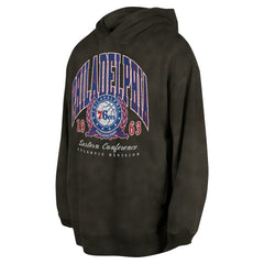 Philadelphia 76ers Unisex Oversized Essentials Pigment Wash Fleece Pullover Hoodie - Charcoal | New Era on sale