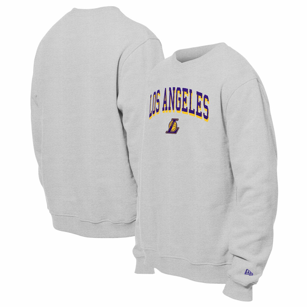 Los Angeles Lakers Chenille Cross Over Pullover Sweatshirt - Gray | New Era online