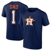 Houston Astros Father's Day #1 Dad T-Shirt - Navy