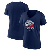 Minnesota Twins Women's Americana Team V-Neck T-Shirt - Navy