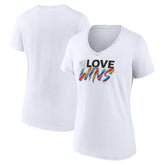 Washington Nationals Women's Love Wins V-Neck T-Shirt - White