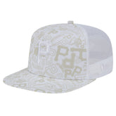 Pittsburgh Pirates Logo Dunes A-Frame Trucker 9FIFTY Snapback Hat - White | New Era