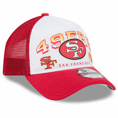 San Francisco 49ers New Era Retro Wordmark A-Frame 9FORTY Adjustable Hat - White/Scarlet outlet