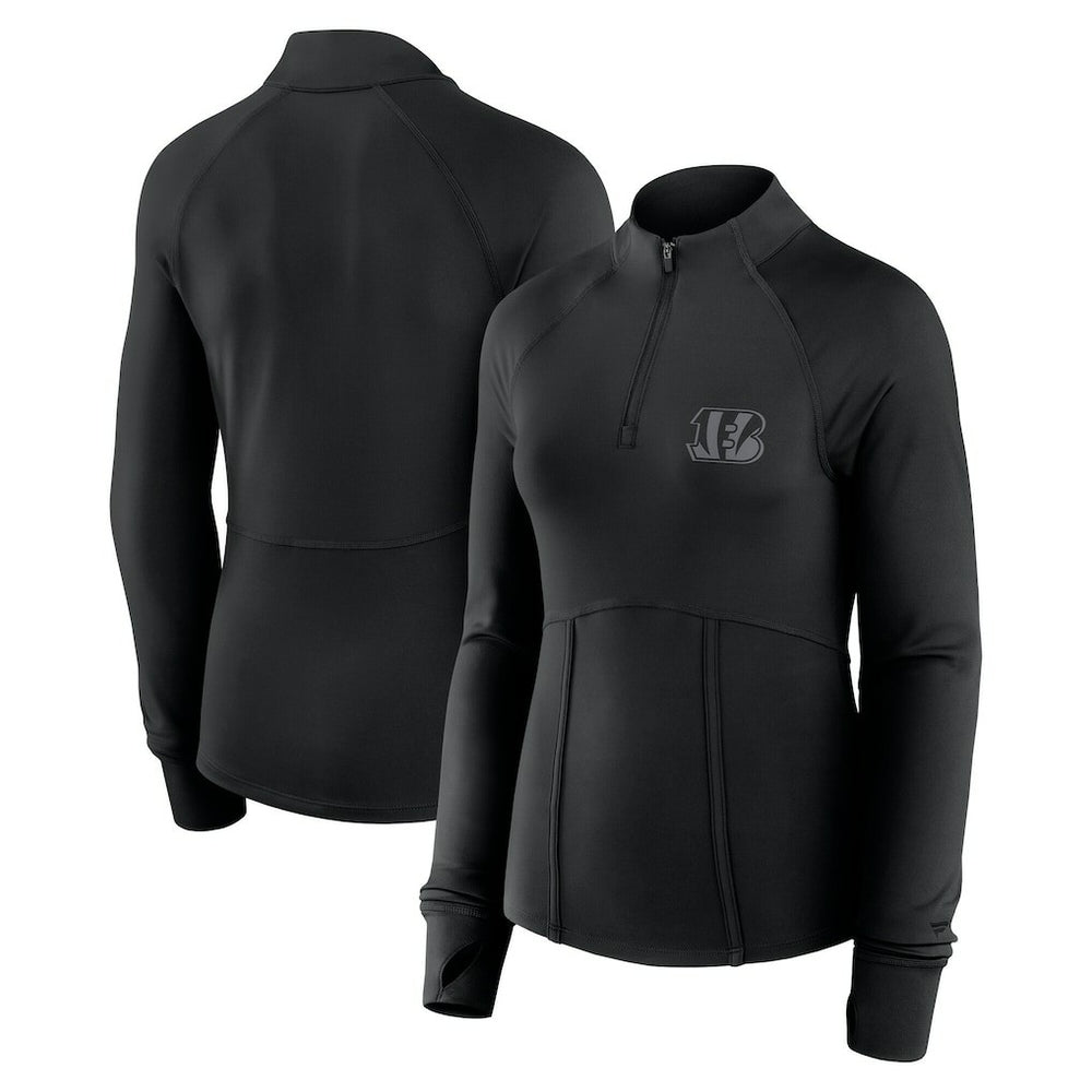 Cincinnati Bengals Women's Elements Raglan Quarter-Zip Jacket - Black outlet