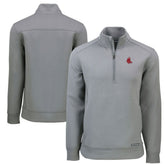 Boston Red Sox Cutter & Buck Cooperstown Collection Roam Eco Recycled Quarter-Zip Pullover - Gray