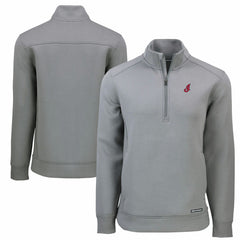 Cleveland Guardians Cutter & Buck Cooperstown Collection Roam Eco Recycled Quarter-Zip Pullover - Gray
