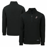 Cincinnati Reds Cutter & Buck Cooperstown Collection Roam Eco Recycled Quarter-Zip Pullover - Black