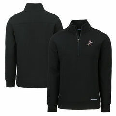Cincinnati Reds Cutter & Buck Cooperstown Collection Roam Eco Recycled Quarter-Zip Pullover - Black