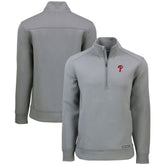 Philadelphia Phillies Cutter & Buck Roam Eco Recycled Quarter-Zip Pullover - Gray