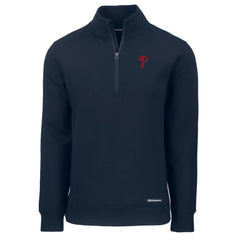 Philadelphia Phillies Cutter & Buck Roam Eco Recycled Quarter-Zip Pullover - Navy