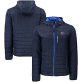 Chicago Cubs Cutter & Buck Rainier Primaloft Eco Full-Zip Hooded Jacket - Navy