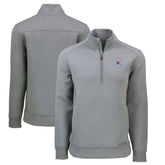 Chicago Cubs Cutter & Buck City Connect Roam Eco Recycled Quarter-Zip Pullover - Gray
