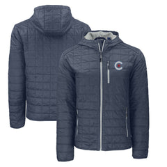 Chicago Cubs Cutter & Buck City Connect Rainier Primaloft Eco Full-Zip Hooded Jacket - Anthracite