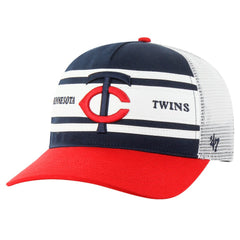 Minnesota Twins Gridiron Super Stripe Relaxed Trucker Hitch Adjustable Hat - Navy | 47 brand