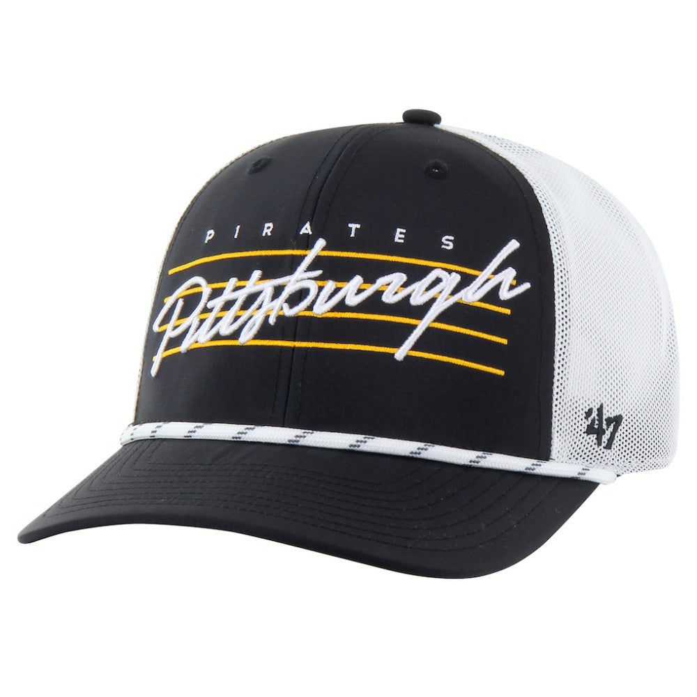 Pittsburgh Pirates Downburst Trucker Adjustable Hat - Black | 47 brand