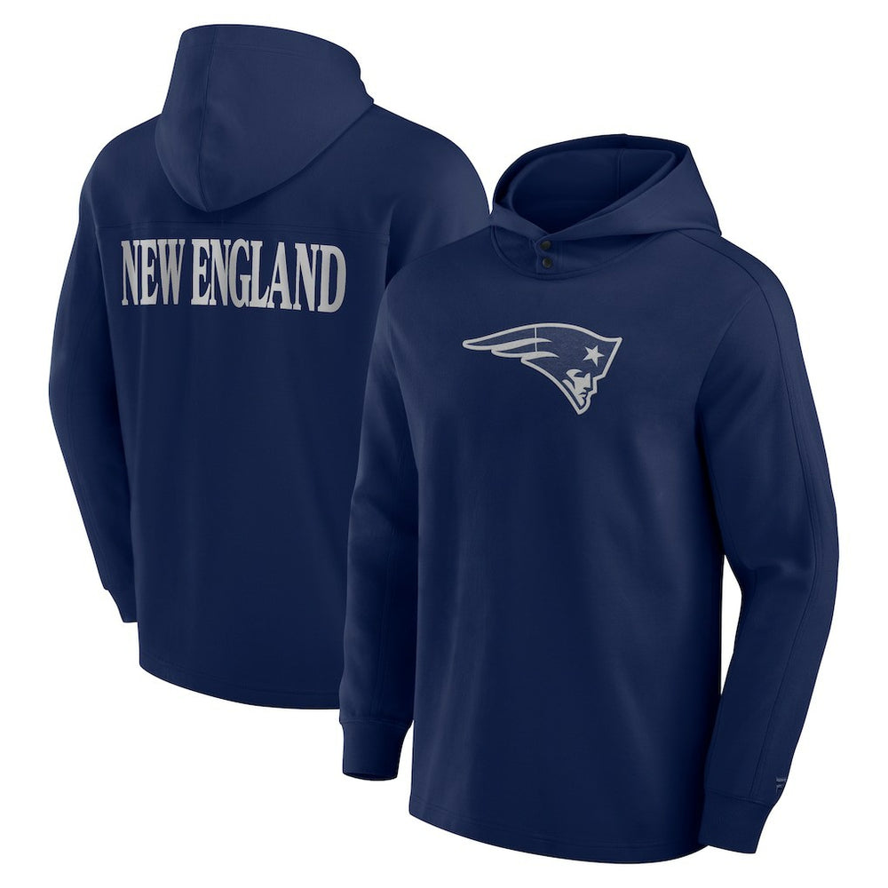 New England Patriots Elements Blaze Tri-Blend Long Sleeve Hoodie T-Shirt - Navy sale