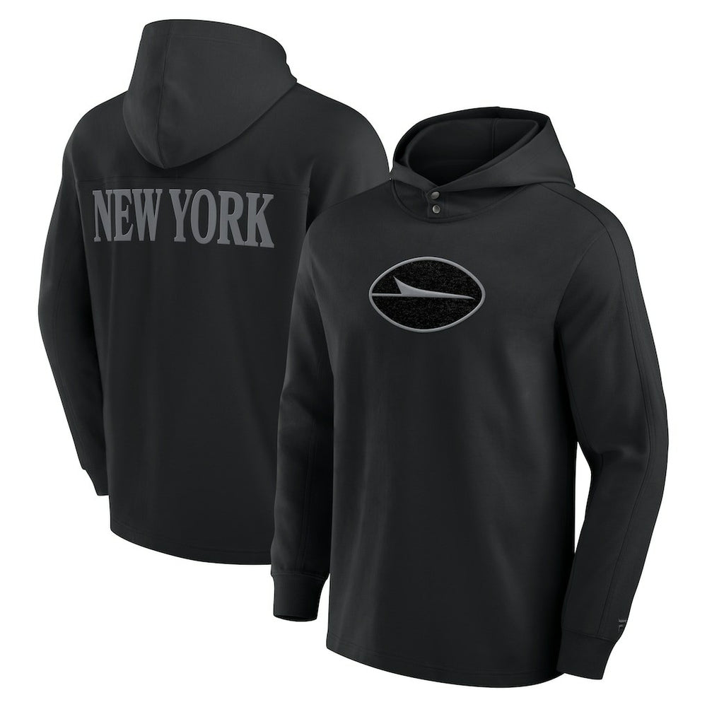 New York Jets Elements Blaze Tri-Blend Long Sleeve Hoodie T-Shirt - Black discount