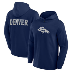 Denver Broncos Elements Blaze Tri-Blend Long Sleeve Hoodie T-Shirt - Navy cheap