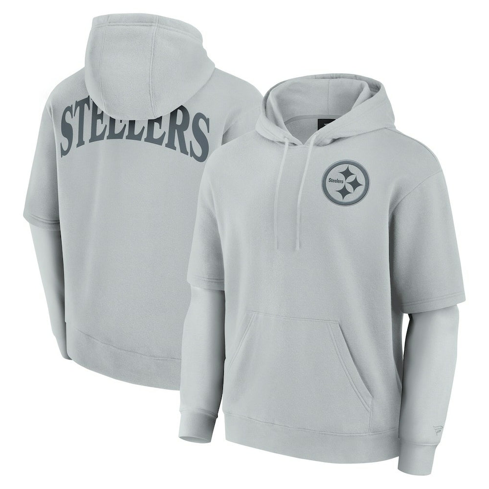 Pittsburgh Steelers Unisex Sleek Elements Pullover Hoodie - Gray for sale