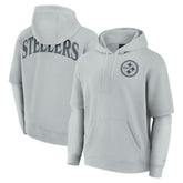 Pittsburgh Steelers Unisex Sleek Elements Pullover Hoodie - Gray for sale