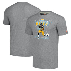 James Harrison Pittsburgh Steelers Homage Unisex NFL Blitz Retired Player Tri-Blend T-Shirt - Heathered Heather Gray outlet