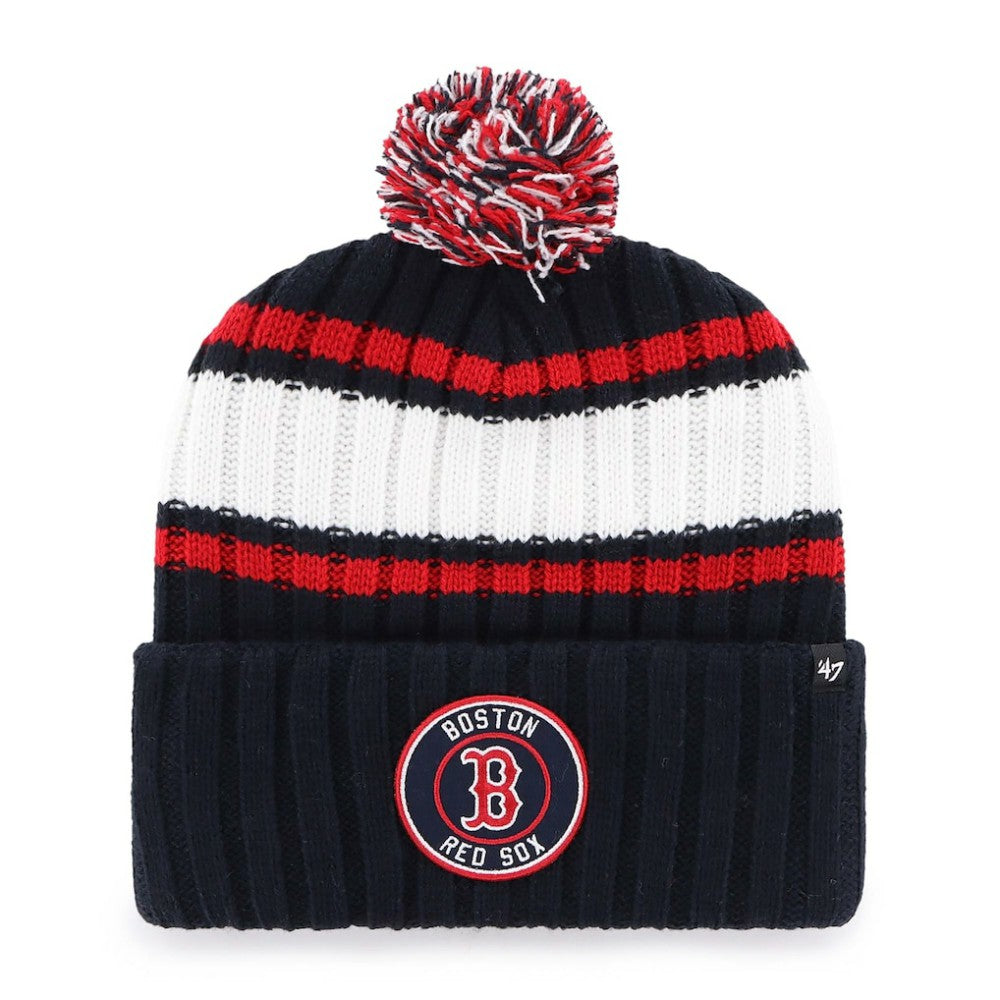 Boston Red Sox Plateau Cuffed Knit Hat with Pom - Navy | 47 brand