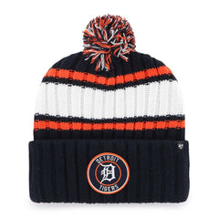 Detroit Tigers Plateau Cuffed Knit Hat with Pom - Navy | 47 brand