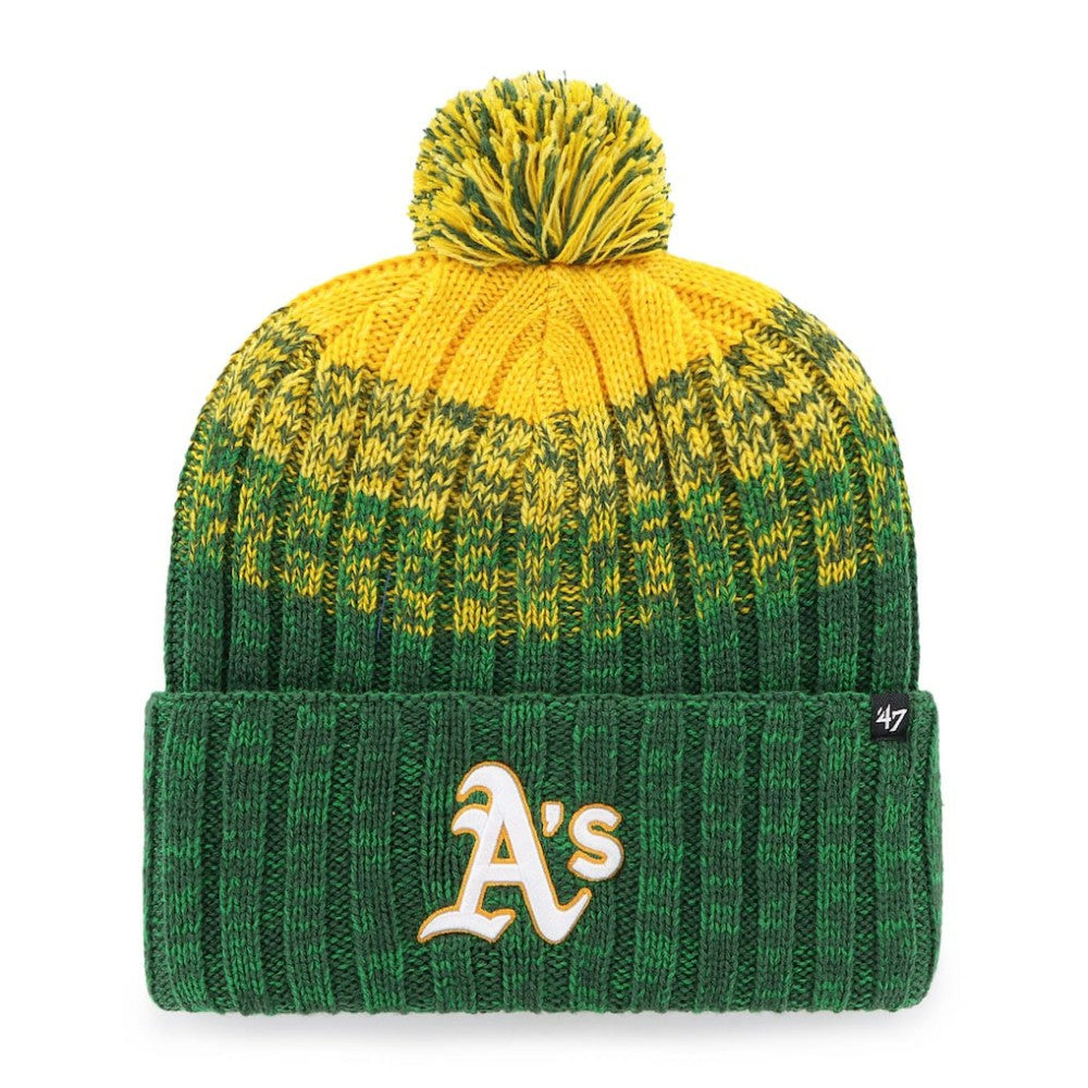 Oakland Athletics Cascade Cuffed Knit Hat with Pom - Green | 47 brand