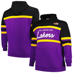 Los Angeles Lakers Big & Tall Hardwood Classics Head Coach Pullover Hoodie - Black | Mitchell & Ness for sale
