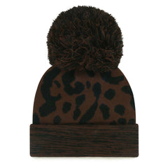 Cleveland Guardians Women's Rosette Cuffed Knit Hat with Pom - Brown | 47 brand
