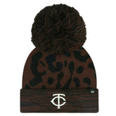 Minnesota Twins Women's Rosette Cuffed Knit Hat with Pom - Brown | 47 brand