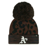 Athletics Women's Rosette Cuffed Knit Hat with Pom - Brown | 47 brand