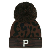 Pittsburgh Pirates Women's Rosette Cuffed Knit Hat with Pom - Brown | 47 brand