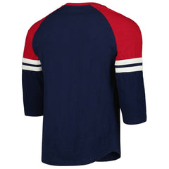St. Louis Cardinals Cooperstown Collection Legendary Raglan Slub Henley Three-Quarter Sleeve T-Shirt - Navy | Mitchell & Ness